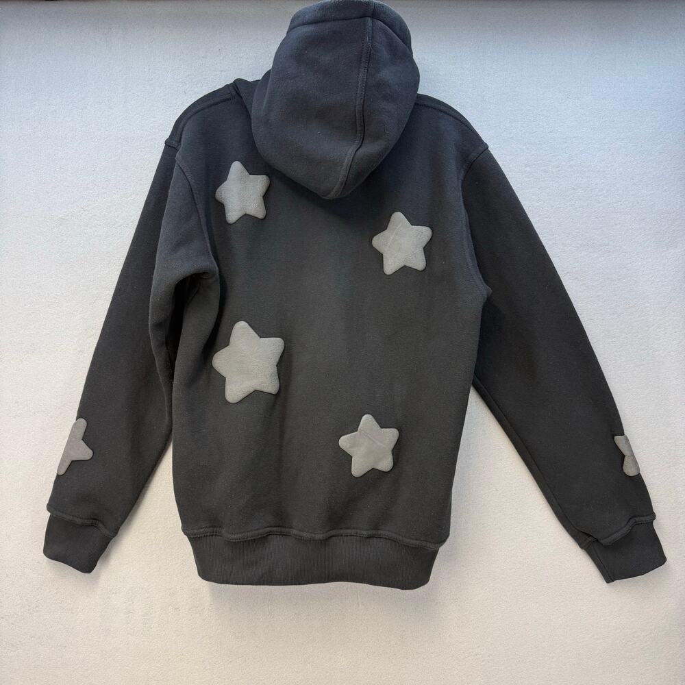 Blessed Hoodie Women's S Black Grey Puffy Graphic With Stars - Picture 2 of 7